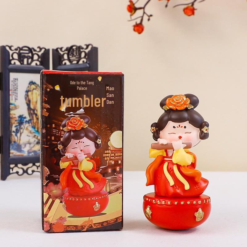 Creative Ancient Tang Lady Figurine: National Tide Style Desktop Ornament