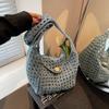 Lazy wind knitted hollow woven bag niche design seaside vacation leisure dumplings shoulder bag messenger bag