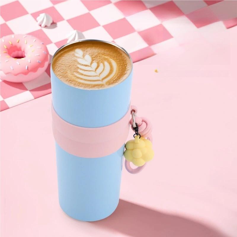 316 SUS Insulated Water Bottle,710ML Cold Preservation Large Capaci Car Carrier Cup,High Aesthetic Value Macaron Color Scheme