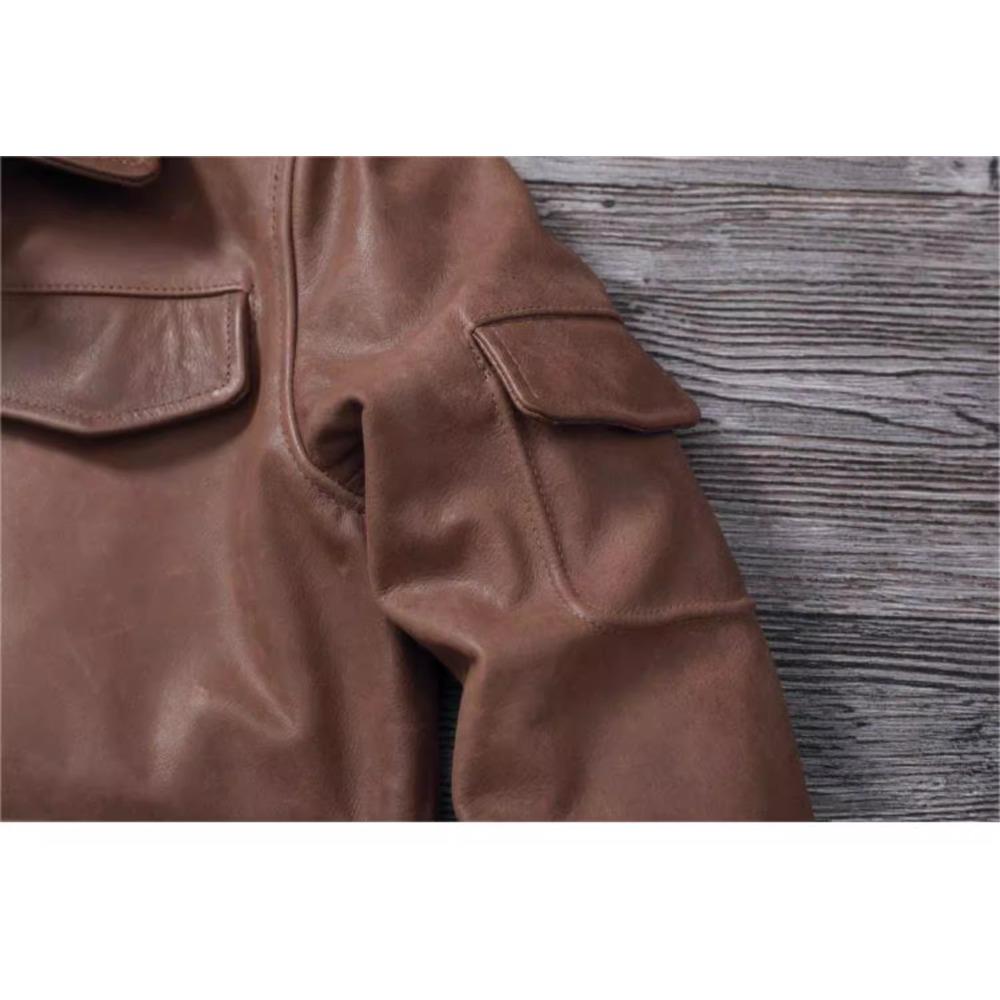 Giacca da caccia in vera pelle di mucca M65 marrone nera cinese taglia uomo cappotto in vera pelle giacche invernali con tasche