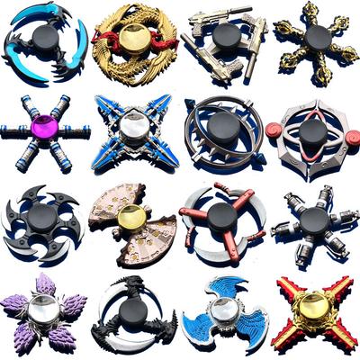 Decompression Fingertip Gyro Toy Kids Boy Naruto Elementary School Metal Finger Gyro Black Tech