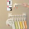 White Kids Wardrobe Hanging Rod Punch-Free Wall Mounted Hat Storage Rack With Clips Plastic Baby Saliva Towel Hook For Home