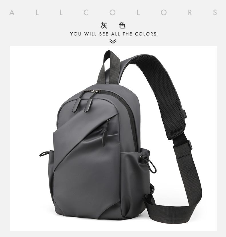 

Trendy men s bags Crossbody breast bags Street locomotives Black Crossbody bags Casual large-capacity breast bags серый