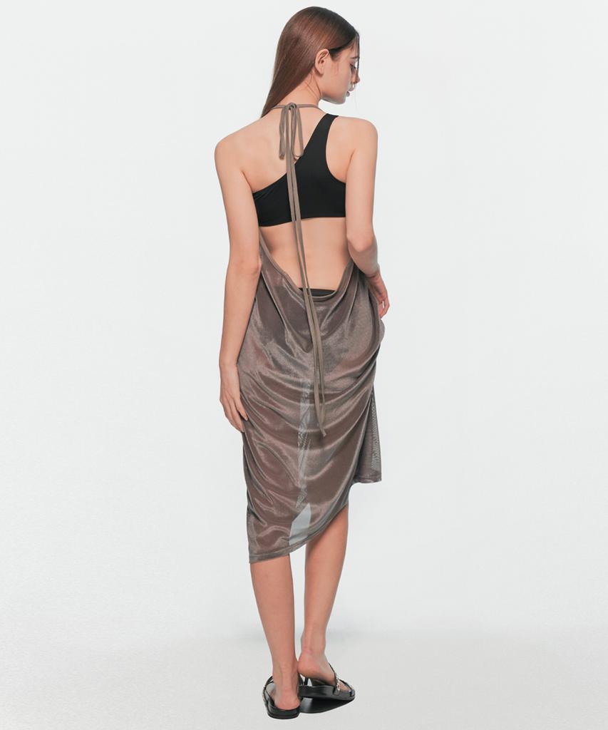 Yuum Velvet Mesh One-Piece Gray