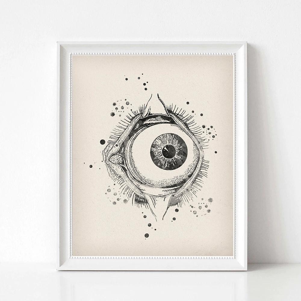 Vintage Human Eye Anatomy Medical Education Poster Canvas Painting Wall Art Pictures Ophthalmic Clinic Home Decor Gift