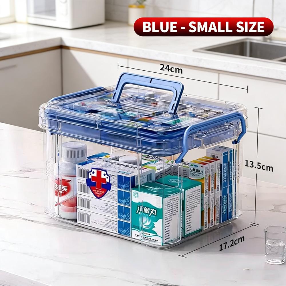 Multifunctional Home Medical Box Double Layer Medicine Chest Portable Emergency Drug Storage Case Family First Aid Kit