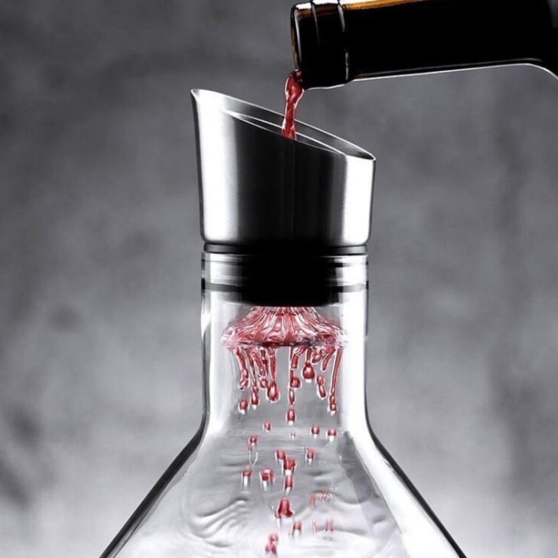 1.5L Waterfall Decanter Household Crystal Glass European Style Light Luxury Transparent Glass Mountain Vision Red Wine Decanter