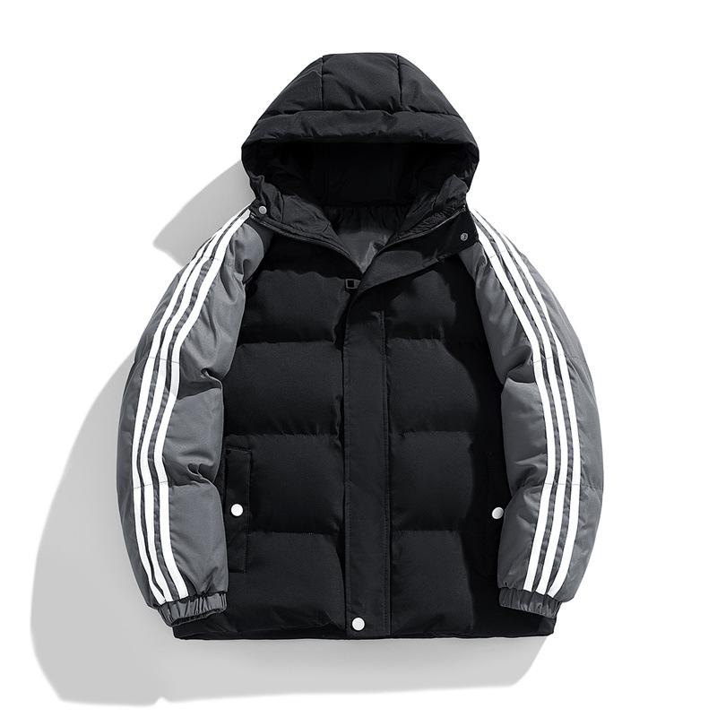 

Hooded cotton-padded clothes men s autumn and winter new loose American cotton-padded clothes large size thickened winter 6XL сірий колір