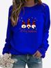 Women Winter Clothing Christmas Printed Casual Sweatshirt Long Sleeve Tops T-shirt Ladies Round Neck Pullover Sweater