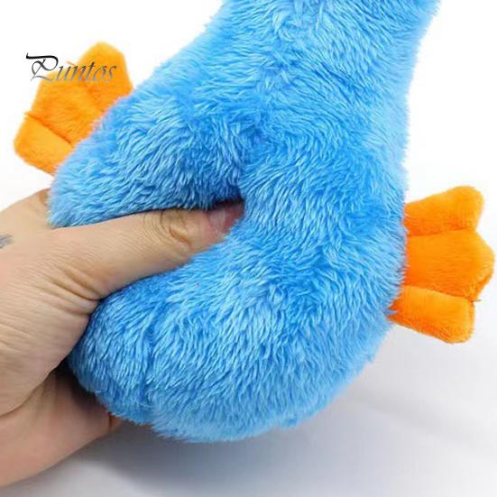 Dog Chew Toy Bite Resistant Comfortable Soft Cartoon Squeak Duck Shape Pet Supplies Plush