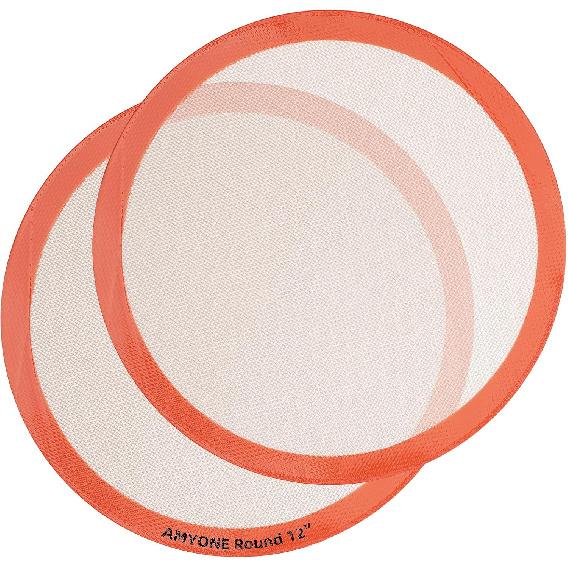 AMYONE Quarter Sheet Silicone Baking Mat, 2 Pcs Non-Stick Silicone Baking Mats Cookie Sheet for 9x13 Baking Pan, Reble Baking Sheet Liners Compatible