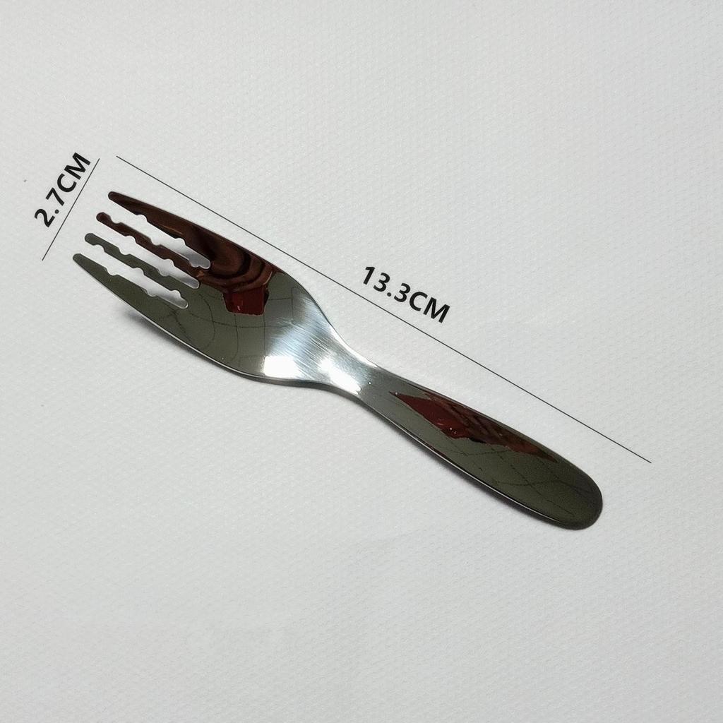 Set di Posate per Bambini in Acciaio Inossidabile: Cucchiaio, Forchetta, Cucchiaio da Zuppa, Cucchiaino da Riso per Bambini, Design Portatile e Carino.