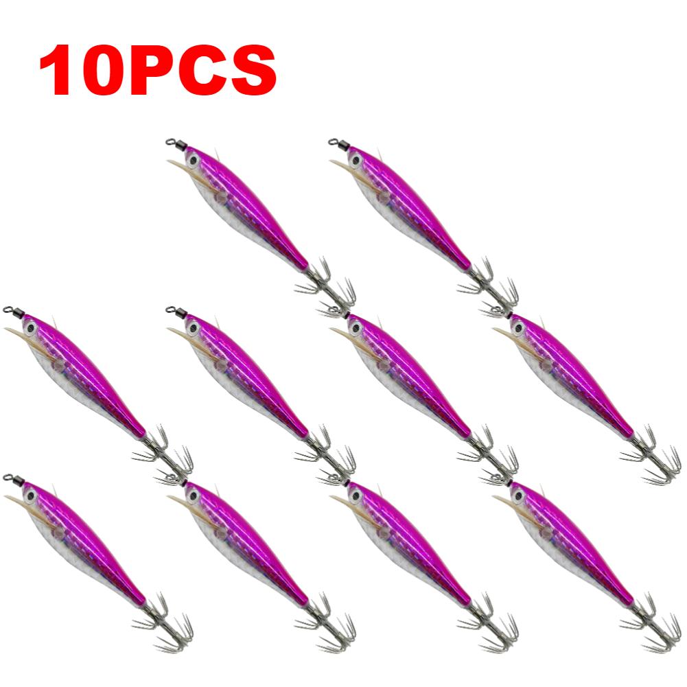 10PCS 5.5g/7.5CM Luminous Fishing Baits Octopus Cuttlefish Simulation Squid Hooks Fluorescent Fishing Bait Squid Jig For Fishing