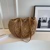 Dali Tong Travel Straw Bag Stylish and Simple Casual Shoulder Women's Bag Beach Vacation Bag Large Capacity Tote Bag