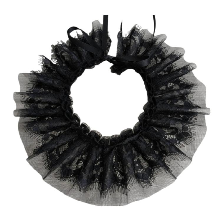 Baroque Style Detachable Lace Ruffe Neckwear Comfortable Neckpiece Collar Decorative Edging For Bridalwear And Costumes