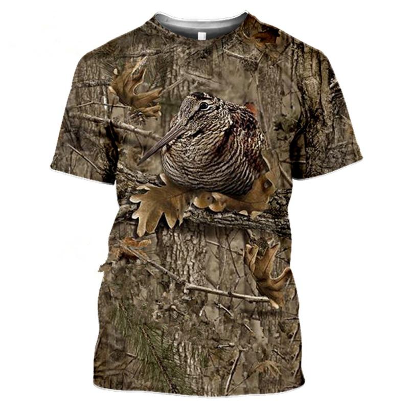 Explosive Camouflage Hunting Animal Rabbit Men Summer Casual Large Size 3D T-shirt Street Fashion Short-sleeved Pullover T Shirt