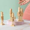6pcs 13cm Nutcrackers Wooden Ornaments Decorations Set White Blank Wood Decorative Pendant Figurines Christmas DIY Painting Kits