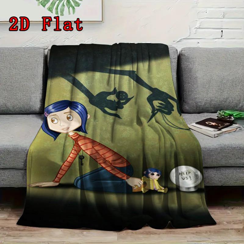 Coraline 2D Flat Pattern Flannel Blanket High Quality All Seasons Warmth and Comfort Perfect for Christmas Gifts.MMT0918270