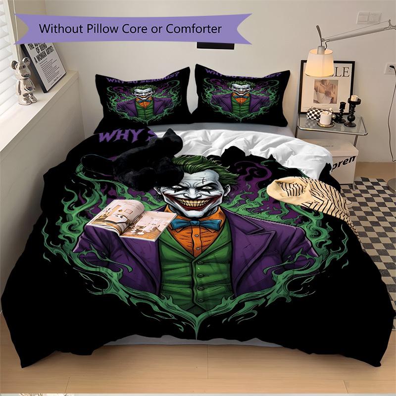 3pcs Joker, Why So Serious Duvet Cover Set (1 Duvet Cover + 2 Pillowcases, No Core) - Comfortable, And Breathable Bedroom Decoration Yy251104053
