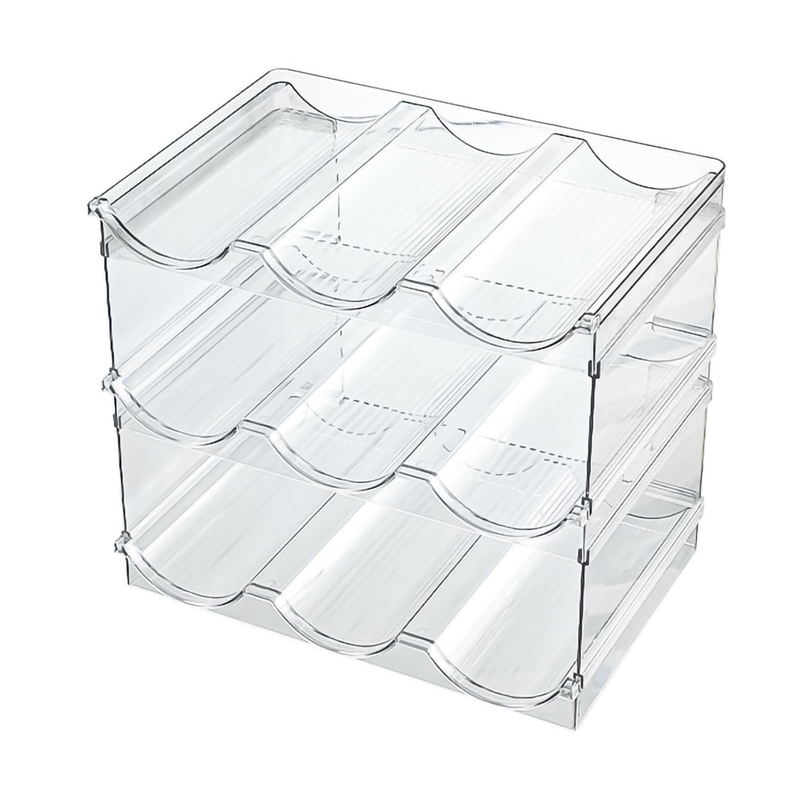 

2/3/4-слойная прозрачная полка для хранения бутылок с водой, штабелируемый держатель для бутылок вина, органайзер для чашек для кухонного шкафа, столешница, холодильник