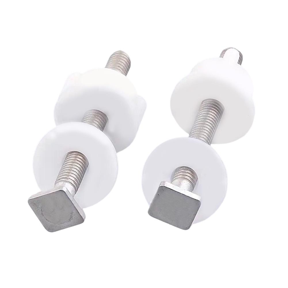2pcs Stainless Steel Toilet Lid Fixing Screws for K 3566T U Toilets Featuring Square Head and Rubber Nut Noise Reduction
