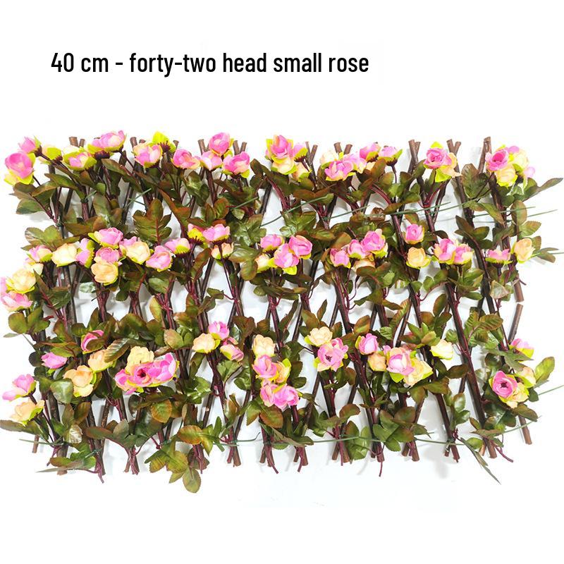 Retractable Grille with Faux Greenery for Balcony or Garden Decoration