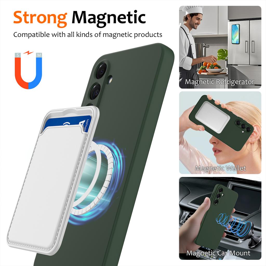 For Samsung Galaxy A25 5G (Global) (161mm) Magnetic Case Anti-Drop Liquid Silicone Phone Cover