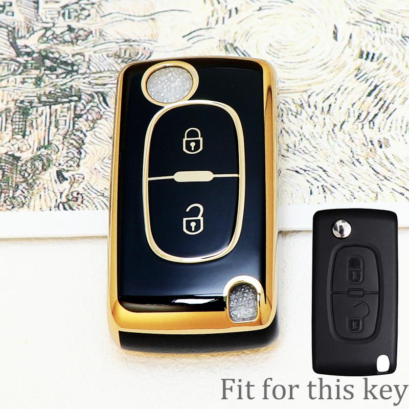 2/3 Button Key Case Cover For Citroen C-Crosser C3 C4 Picasso Berlingo Case For Peugeot Partner Tepee 207 307 308 407 Keychain