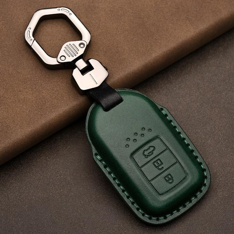 Leather Car Key Case Cover Shell For Honda Civic Accord Fit Hrv Crv Jazz City Protector