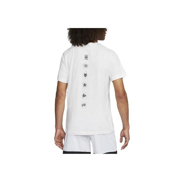 Nike Dri-FIT Logo Print Round Neck Short Sleeve T-Shirt Men Tops White CT6474-100