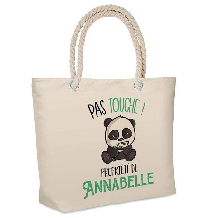 Sac de plage - PLANETEE - Annabelle Pas Touche Panda - Coton - Isotherme souple - Imprimé en France