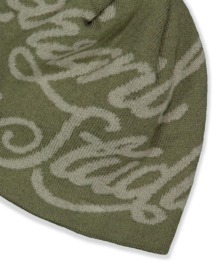 MAHAGRID Ink Logo Knit Beanie Khaki(Mg2Ffmab35A)