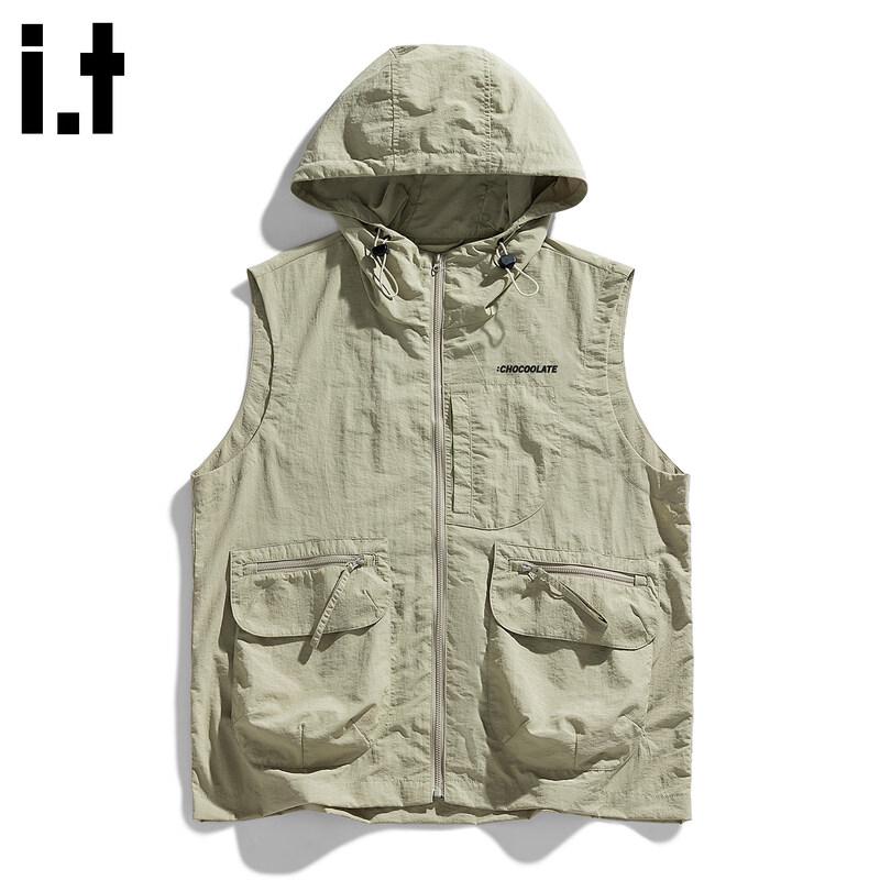 :CHOCOOLATEit Men s Hooded Outdoor Workwear Vest 2XL