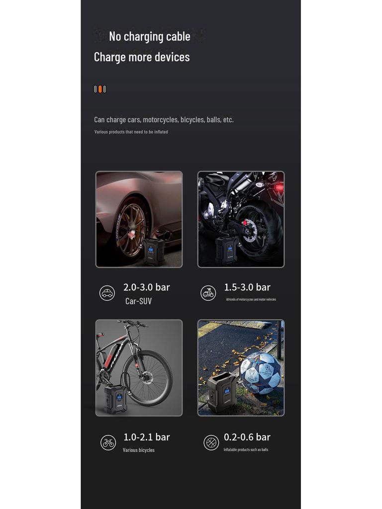 12V Quick Car Tire Inflatable Pump with LED Lighting Air Compressor Inflator for Car Bicycles Motorcycles 3 Styles Option