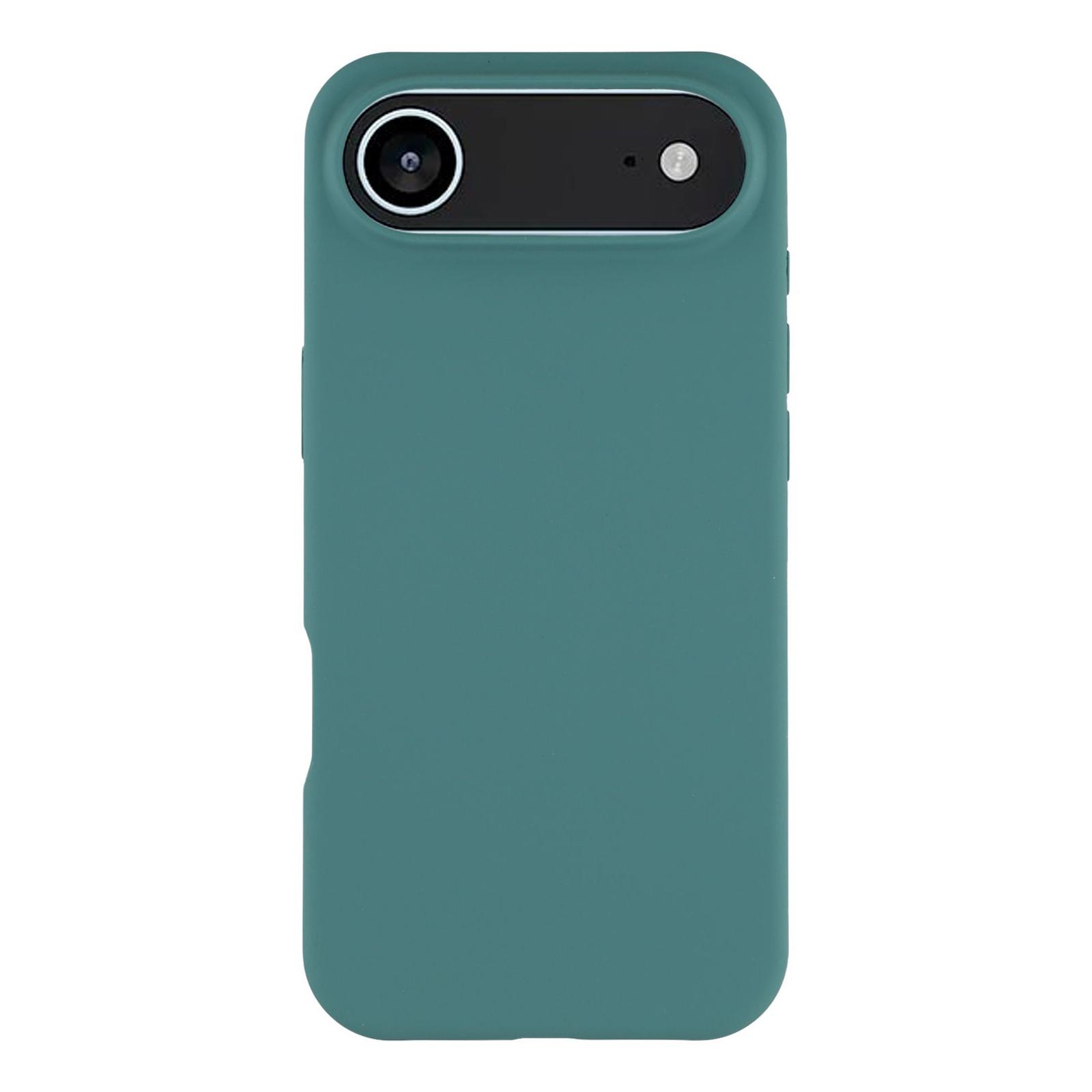 

For iPhone 17 Air Case Solid Silicone Shockproof Phone Back Cover Blackish Green