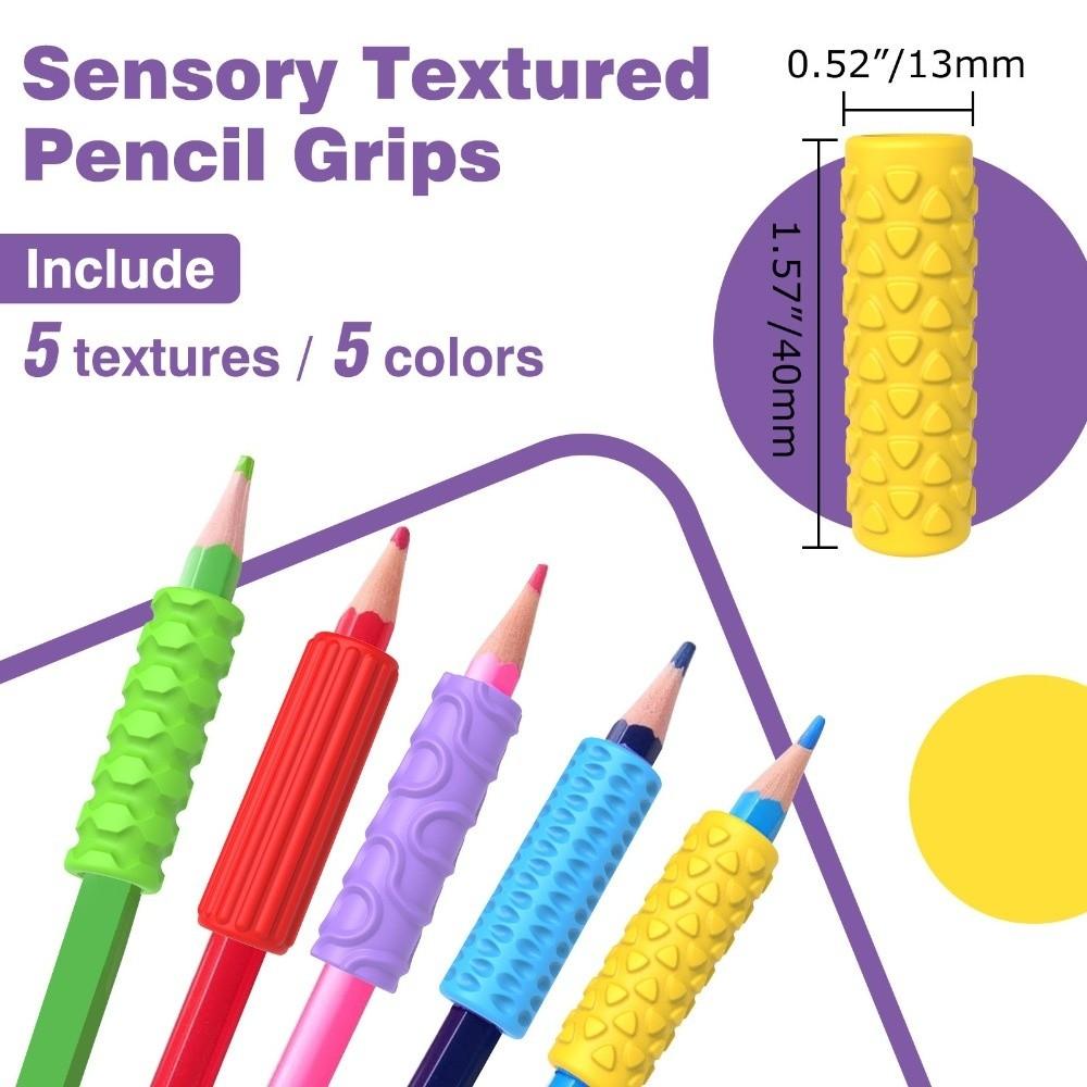 5PCS Ergonomic Writing Aid Pencil Holder Grip Soft Silicone Handwriting Tool Pen Grips  Kids Toddler