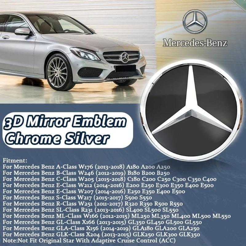 Front Grille Emblems For Mercedes Benz A W176 B W246 C W205 E W212 W207 S W217 R W251 SL R231 ML W166 GL X166 GLA X156 GLK X204