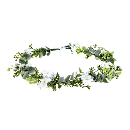 Bridal Flower Crown Fairy Style Flower Crown Artificial Flowers Eucalyptus Leaf Chaplet Head Wreath for Weddings Beach Vacation Photo Props