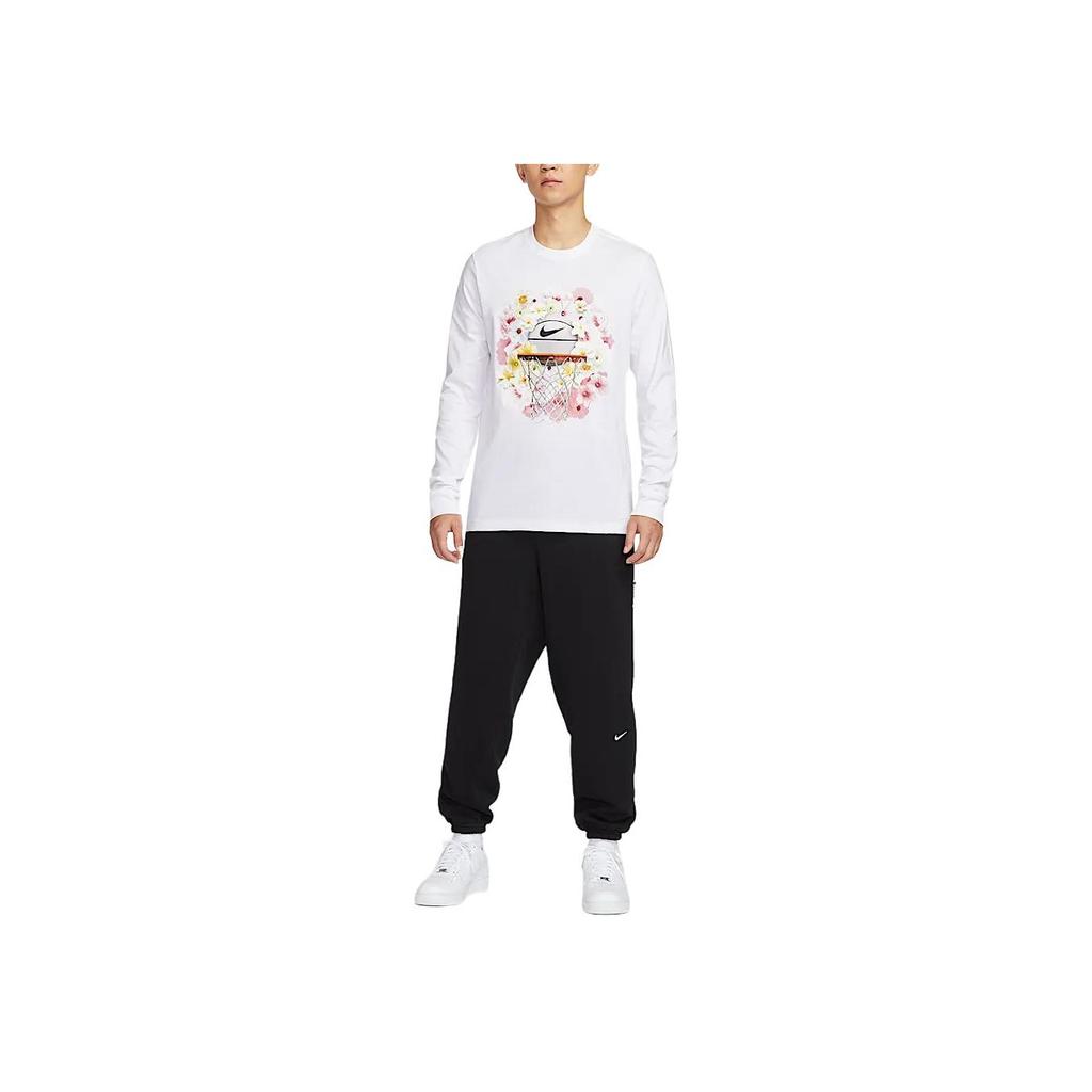 Nike Dopamine Print Pattern Round Neck Fashion Versatile Long Sleeve T-Shirt Men Tops White HJ3349-100