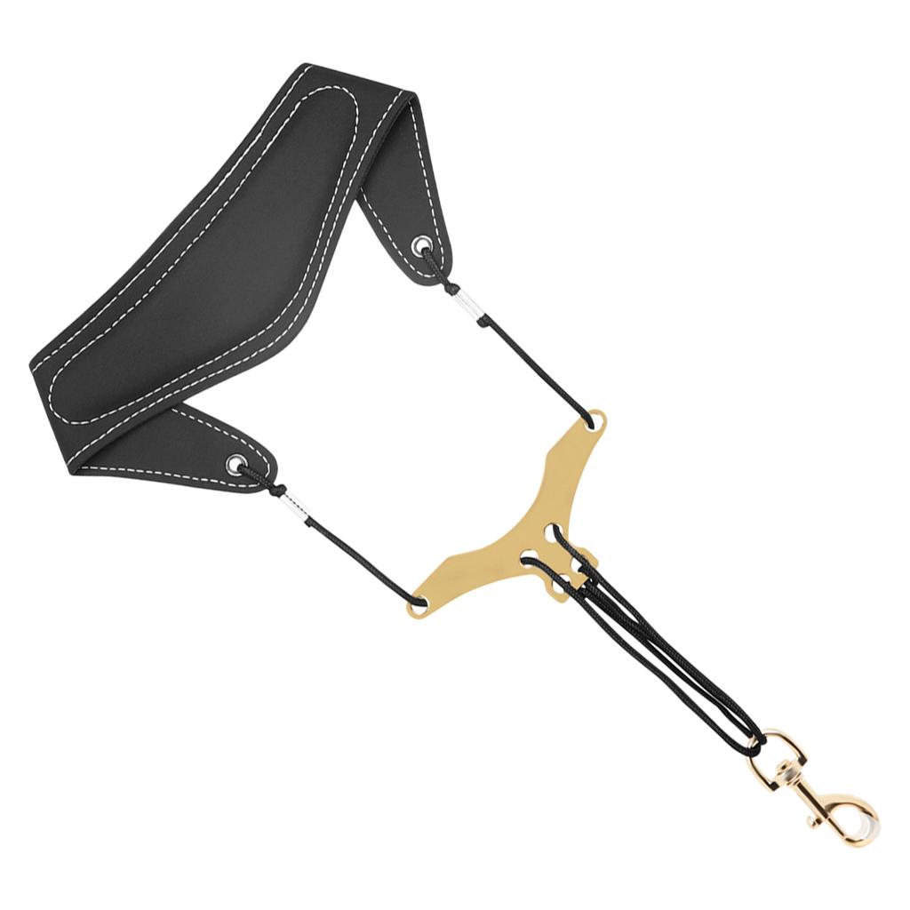 Adjusted Length Saxophone Neck Strap Soft Sax PU Leather Strap Padded Upgraded for Alto Tenors Saxophone