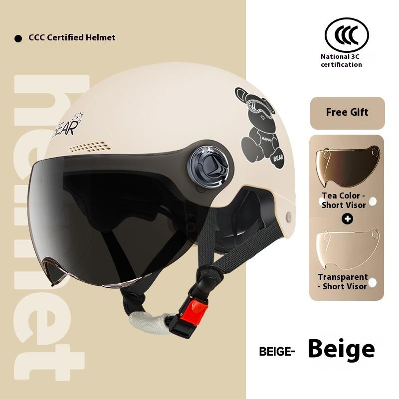 Electric Vehicle, Motorcycle, Women's Summer Battery Car, Half Helmet, Men's Four-season Universal Safety Helmet