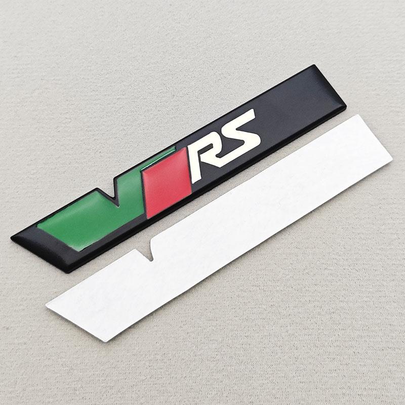 DCLR3 NEUES 3D-Metall-RS-Logo VRS Auto Frontgrill-Emblem Heckklappen-Abzeichen Für Skoda VRS Octavia 2 3 Rapid Kodiaq Karoq Fabia Kamiq Superb