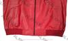 AL KHALID Men's Genuine Lambskin Leather Red Bomber Jacket Baseball Varsity Style Jacket