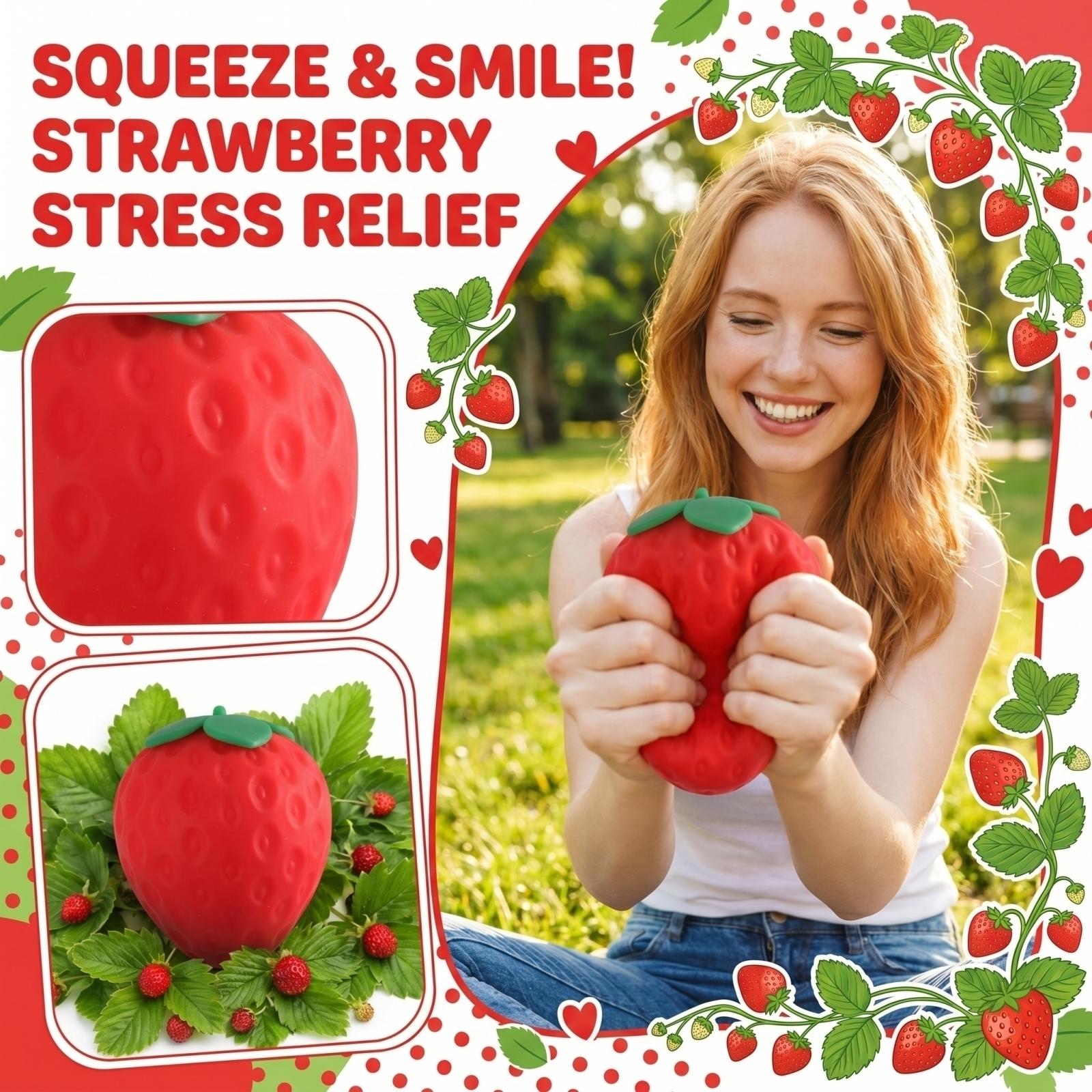 

Strawberry Shaped Stress Relief Toy Slow Rising Squeeze Sensory Fidget for Hand Exercise and Relaxation Use One Size