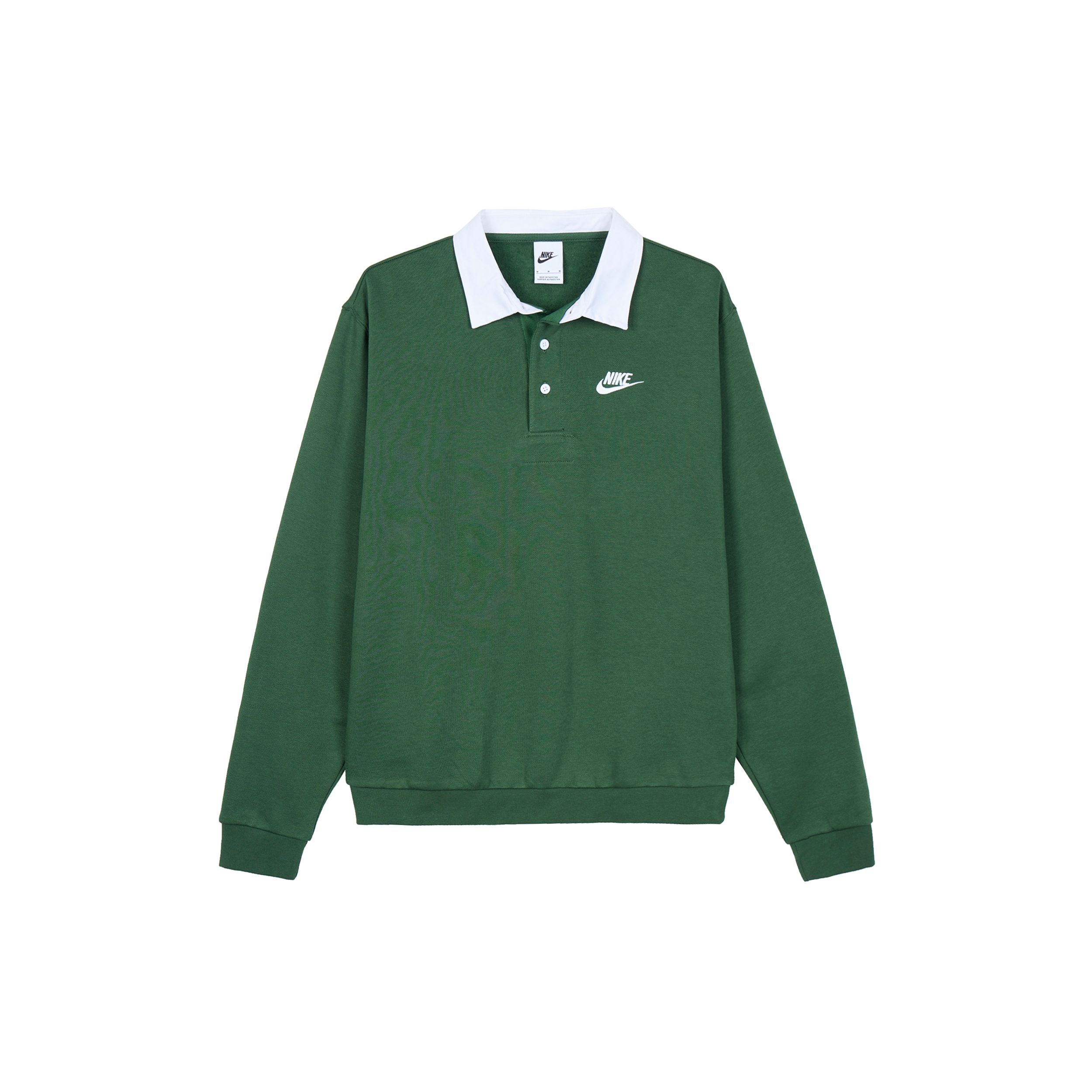 

Nike Club Fleece Long Sleeve Polo Shirt Green DX0538-323 XXL