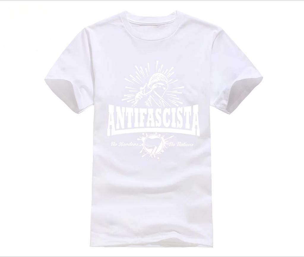 2025 new Mens Cool ShortSleeve TShirt Antifascista No borders no nations Creative comfortable soft and of high quality