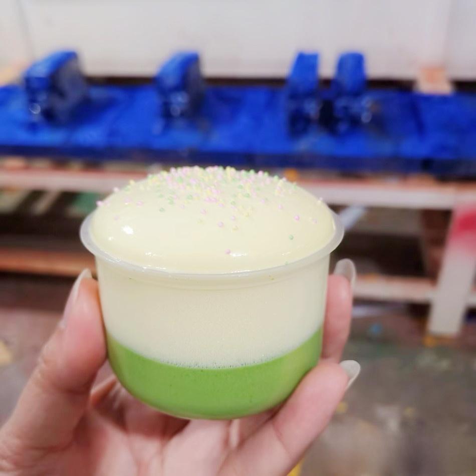 

Latest Taba Squshy Kawaii Gentle-Recovery Matcha Two-Color Pudding Cup Tactile Fidget Toy For Restless And Autistic Children Gift