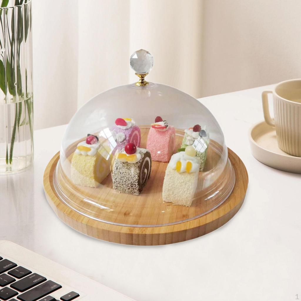 Acrylic Food Cover Clear Multifunction Lightweight Round Plate Protection for Home Kitchen