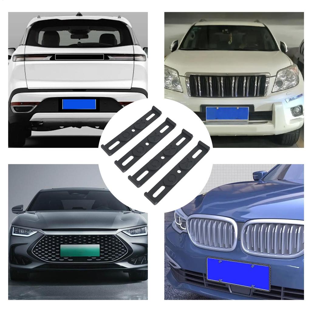 Car License Plate Holder 4PCS Weather-Proof Frameless License Plate Invisible Universal Frame Car Tag For Front Rear Exterior
