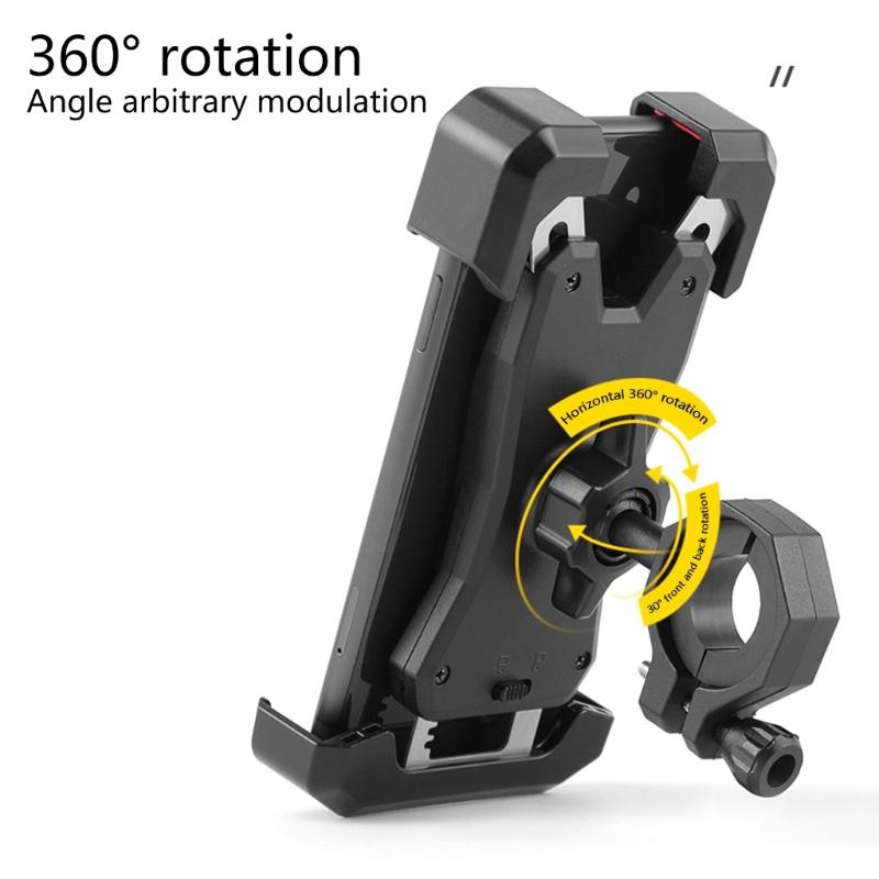 Motorcycle Phone Holder 360 Degree Rotating Handlebar/Rearview Mount Phone Cradles Scooter Bike Shockproof Stand